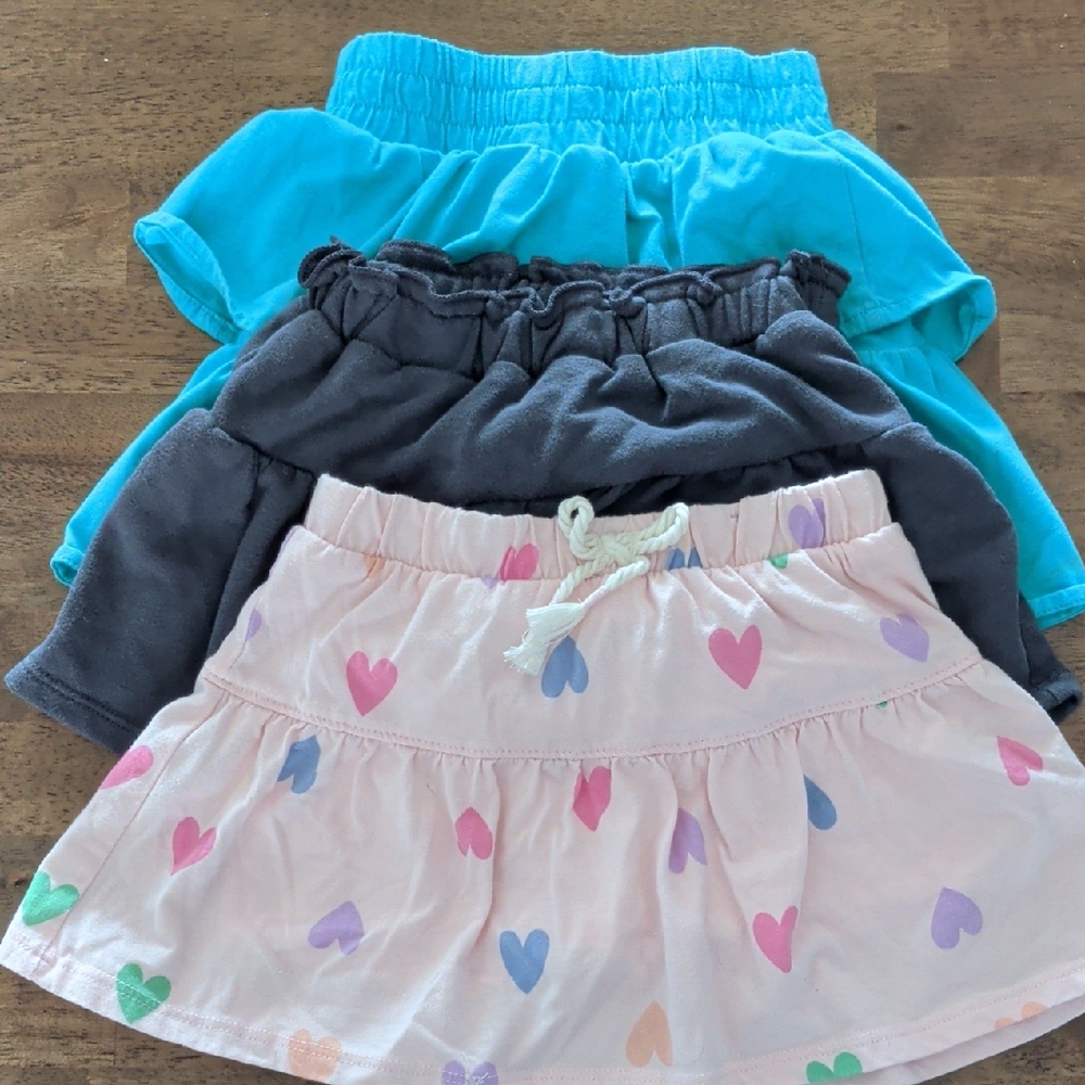 Kids Multi-Color Skorts  (Set Of 3)